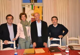  	Da sinistra, il sindaco Marco Gallo, l'assessore Carla Eandi, il consigliere Elio Campana, il vice-sindaco Gianmichele Cismondi 